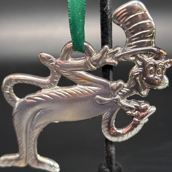 Vintage Official Dr. Seuss Cat in the Hat Silver Plated Christmas Ornament 3.5" - Picture 6 of 10